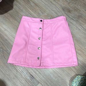 Pleather pink skirt for girl